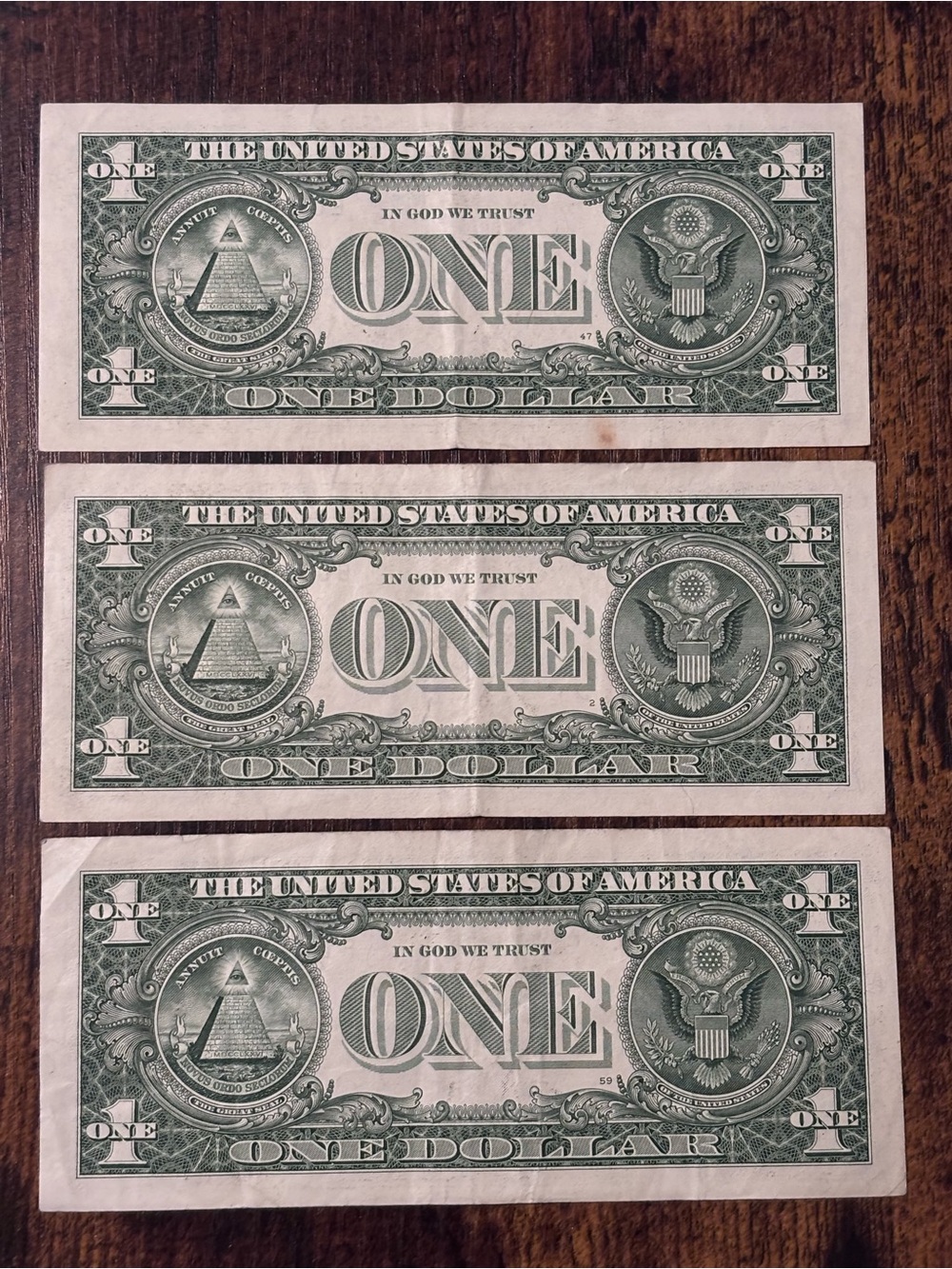 1$ Star Notes Lot of 3 Very Good Condition low serial - Picture 2 of 5